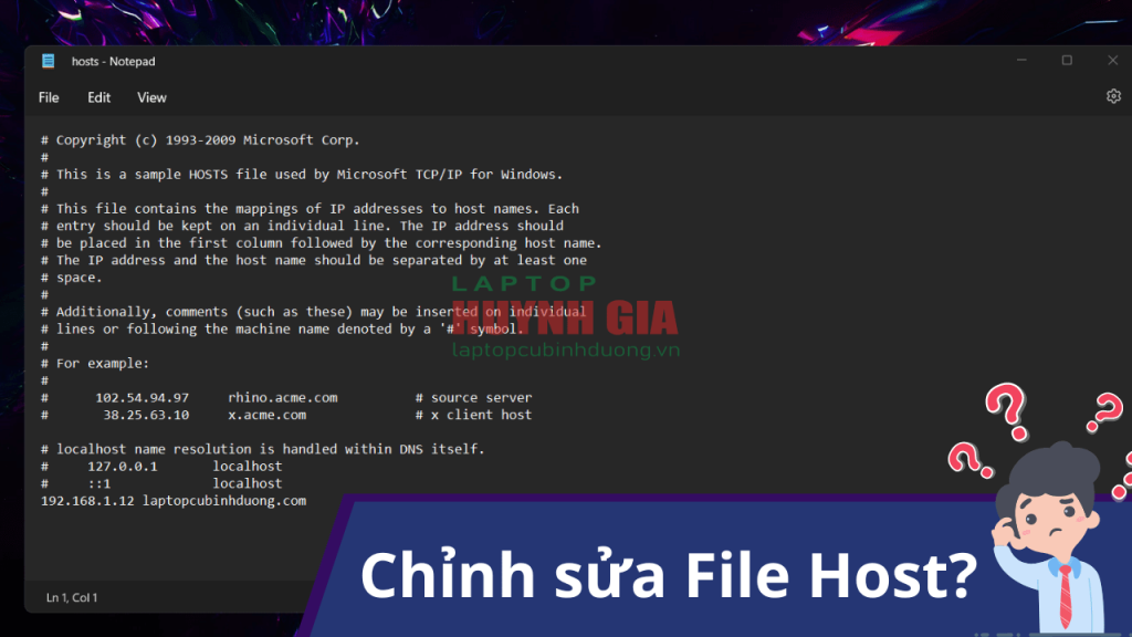 Hướng dẫn chỉnh sửa file host trên Windows 11