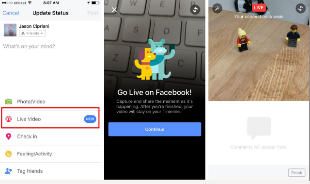 Cách live stream video Facebook trên điện thoại