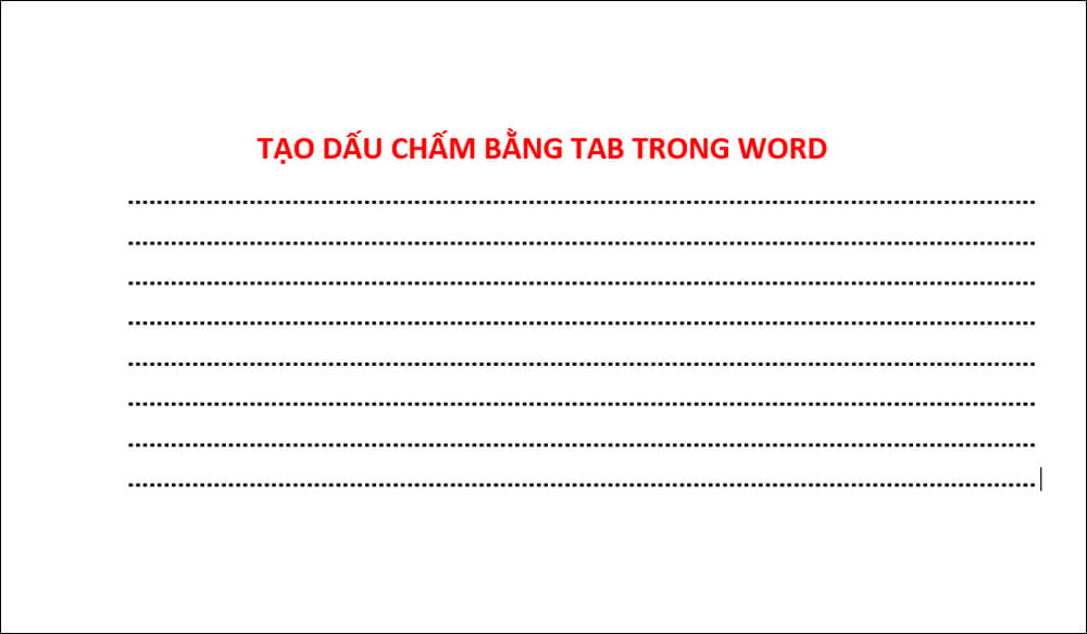 Tạo dòng chấm