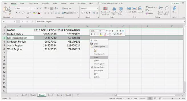 Cách Thêm và Xóa hàng và cột trong Excel nhanh