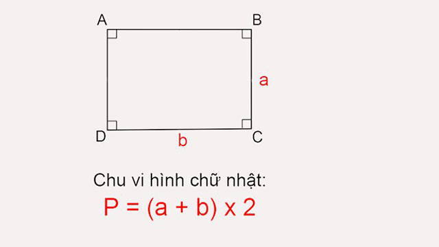 Công thức tính chu vi hình chữ nhật & bài tập thực hành