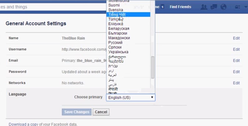 Cách chuyển Tiếng Anh sang Tiếng Việt trên Facebook