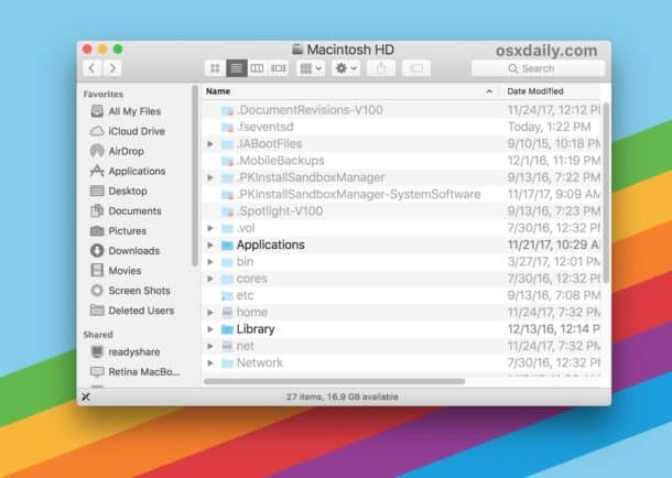 Hiển thị file ẩn trên MacOS