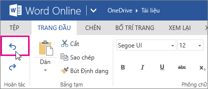 Hoàn tác, làm lại hoặc lặp lại một hành động trong Microsoft Word, PowerPoint và Excel