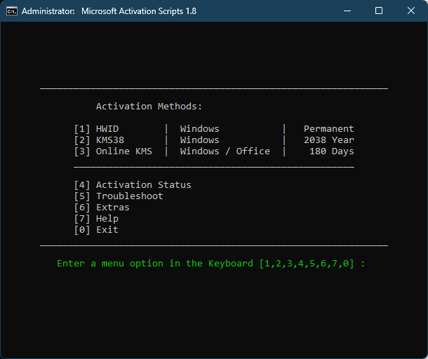 MAS 1.8 – Microsoft Activation Scripts 1.8