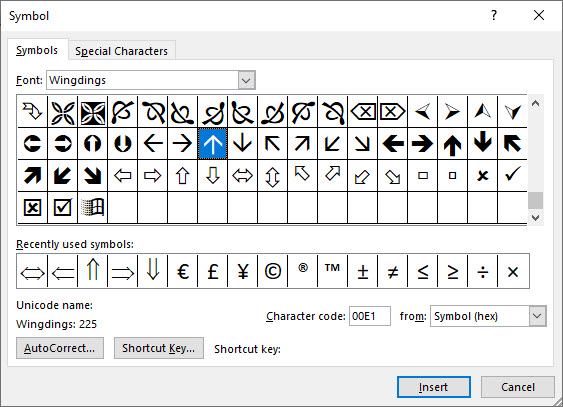 Cách tạo biểu tượng mũi tên, viết dấu mũi tên trong Word, Excel