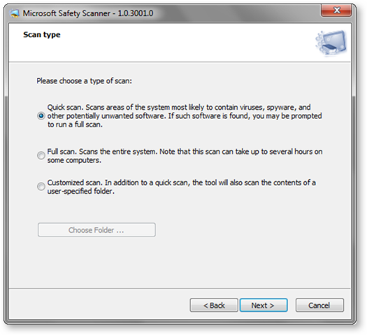 Sử dụng Microsoft Safety Scanner để Bảo vệ máy tính khỏi Phần mềm độc hại