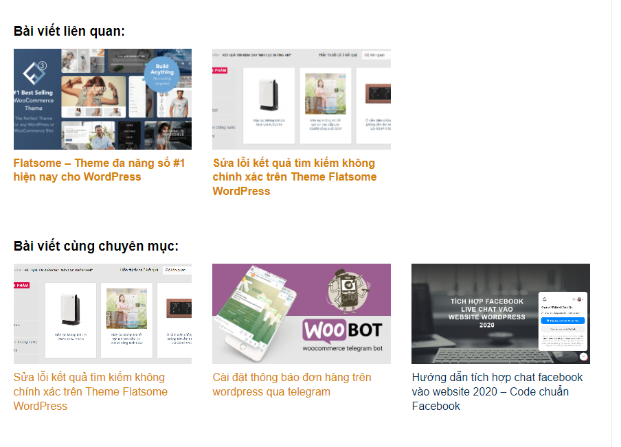 Hiển thị bài viết liên quan trong theme Flatsome